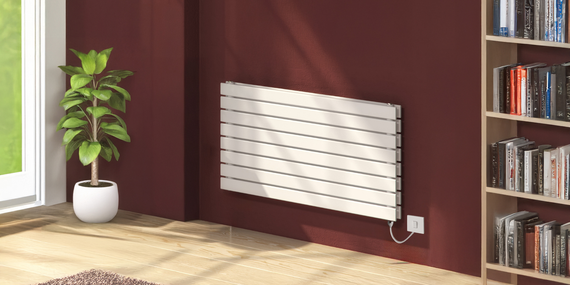 Reina Rione Double Designer Electric Radiator - White